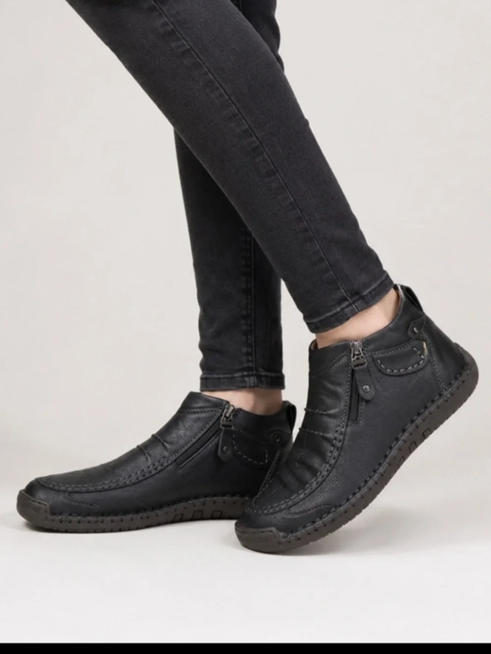 New Grant & Morgan Black Leather Boots Side Zip Comfort Shoes Men’s 12 EU 46